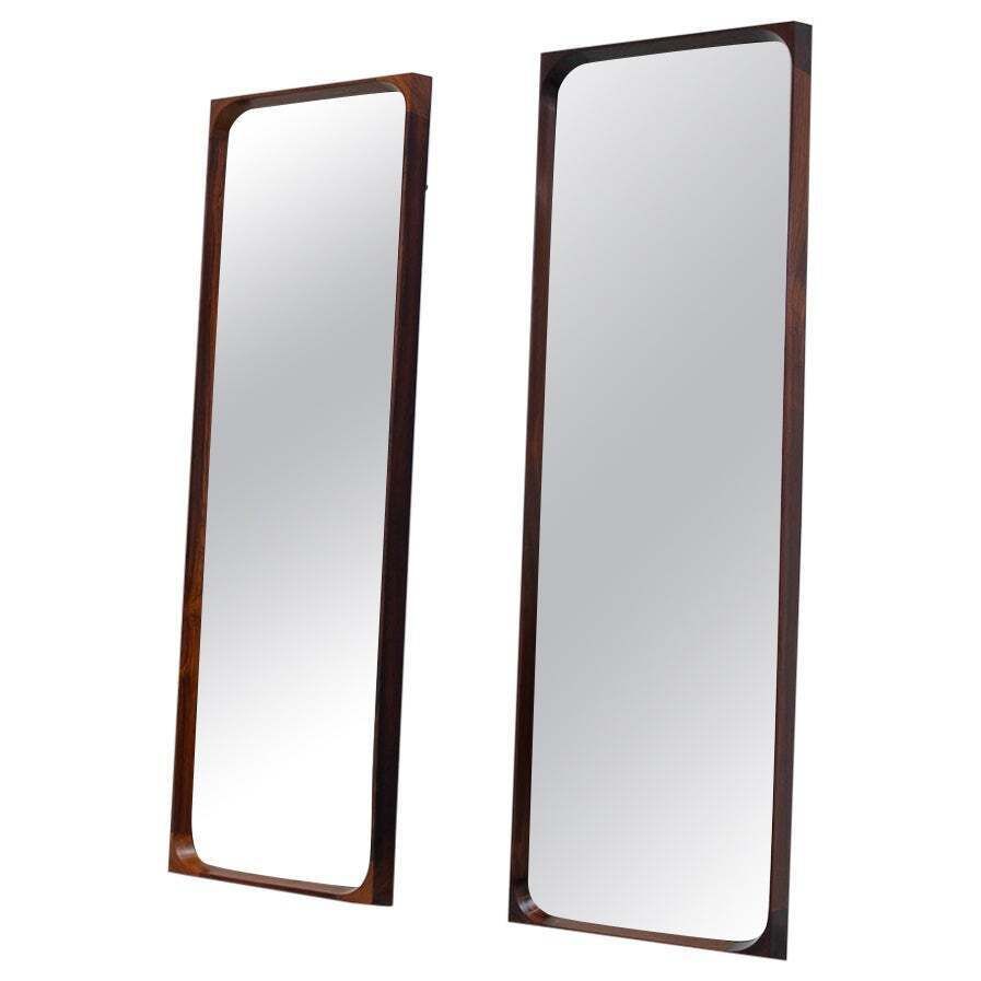 Danish Modern Rosewood Mirrors By Niels Clausen For Nc Møbler, 1960s. Set Of 2.