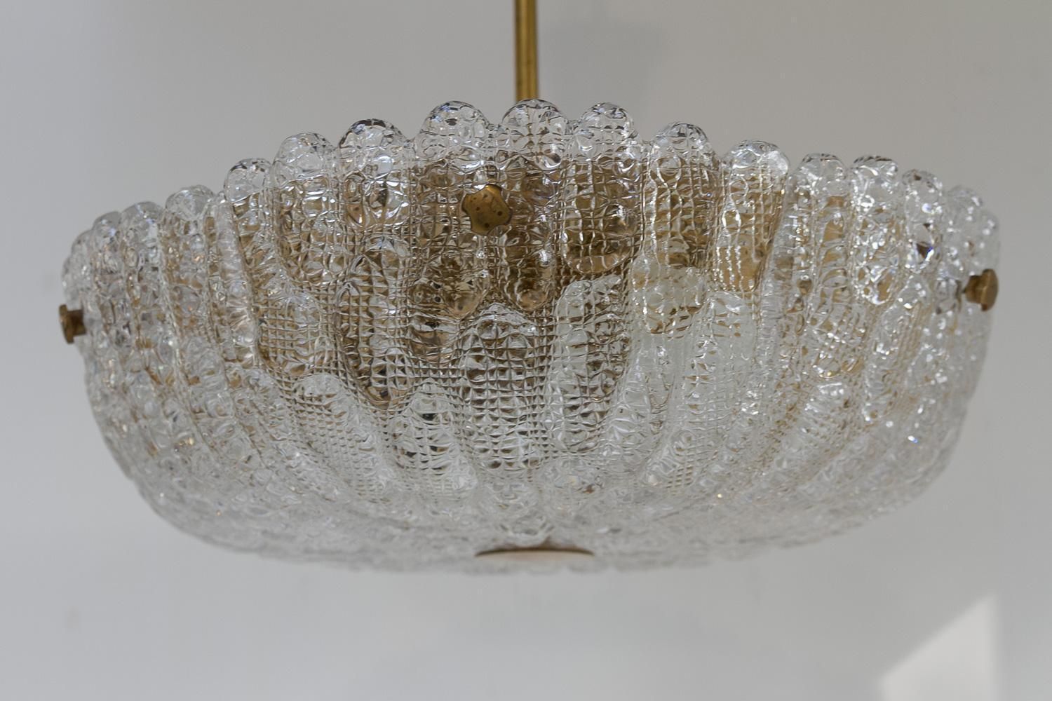 Scandinavian Orrefors Embassy Crystal Chandelier By Carl Fagerlund, 1960s. photo Lighting