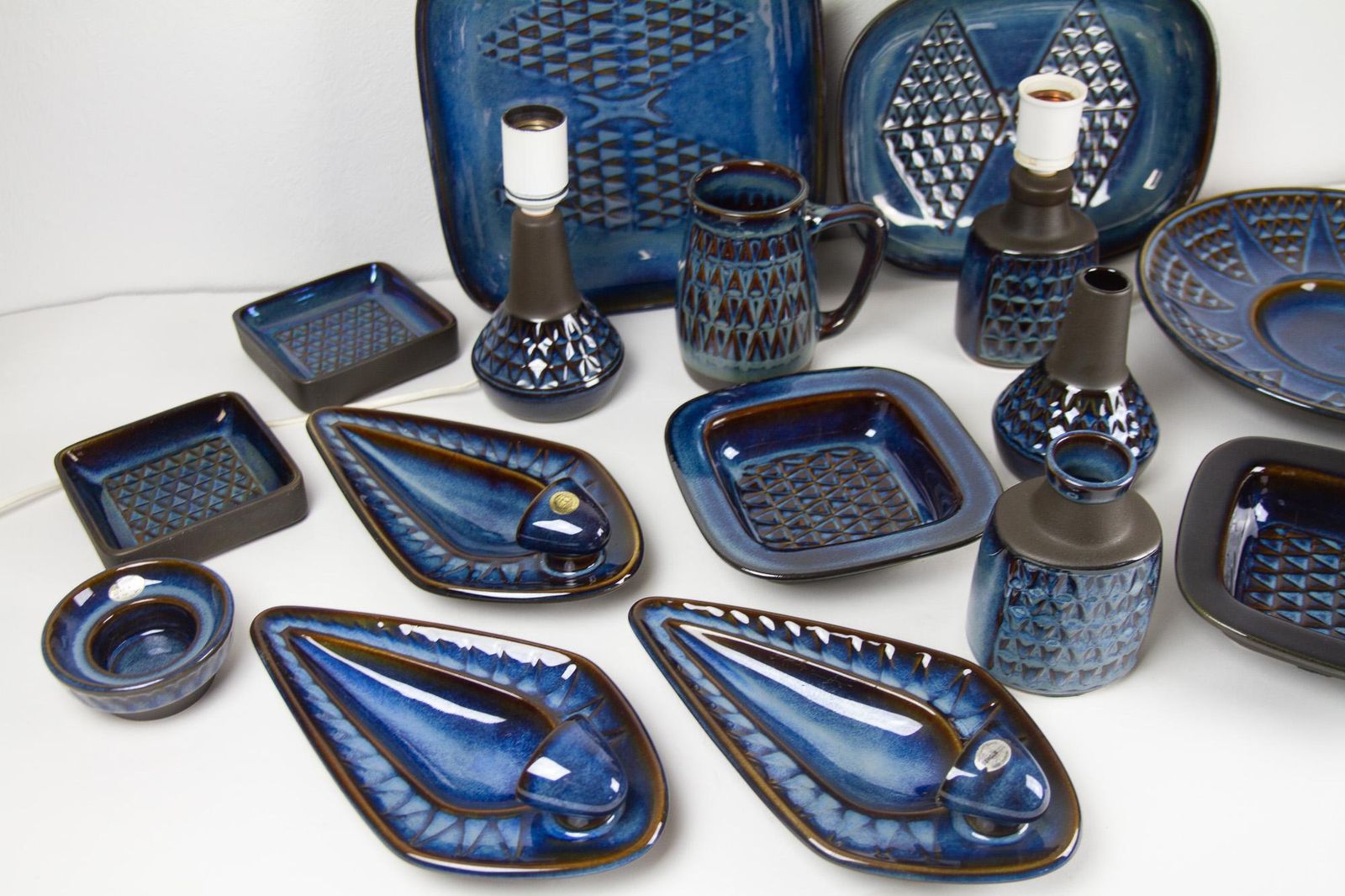 Danish Mid Century Modern Stoneware By Søholm 1960s, Set Of 17 photo for sale