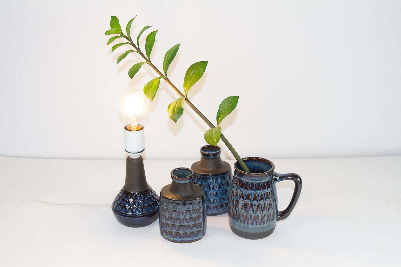 807.0 Danish Mid Century Modern Stoneware By Søholm 1960s, Set Of 17 photo