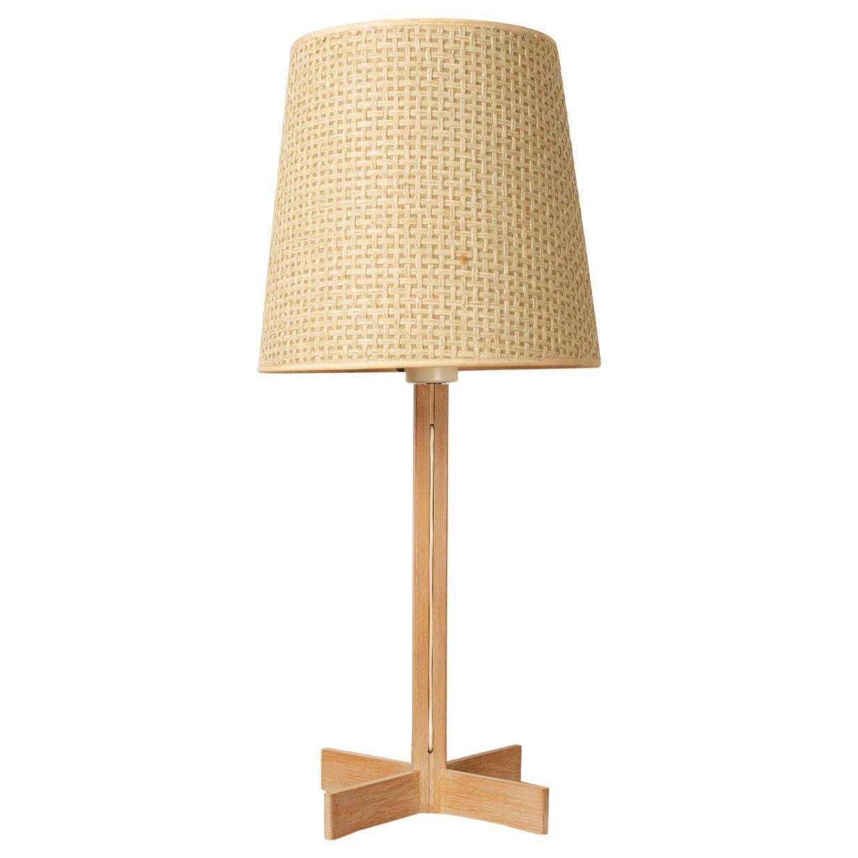 Vintage Oak Table Lamp By Hans Agne Jakobsson For Markaryd, 1960s