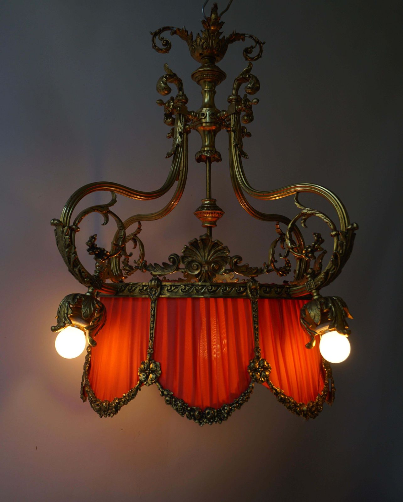 Beautiful Palatial Bronze Chandelier In The Shape Of A Crown photo vinterior
