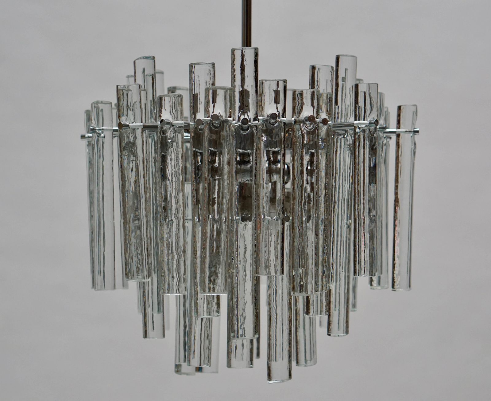 Gilt Metal Crystal Glass Chandelier By Kinkeldey photo for sale