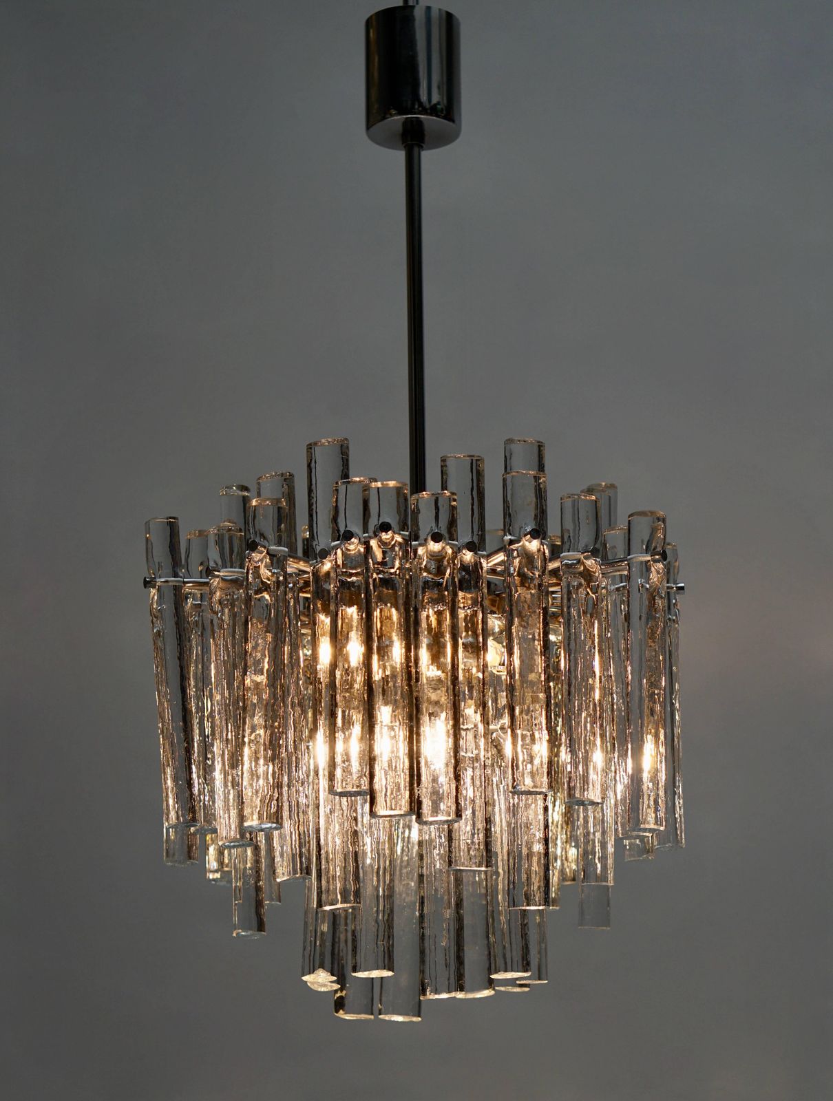 Gilt Metal Crystal Glass Chandelier By Kinkeldey photo vinterior