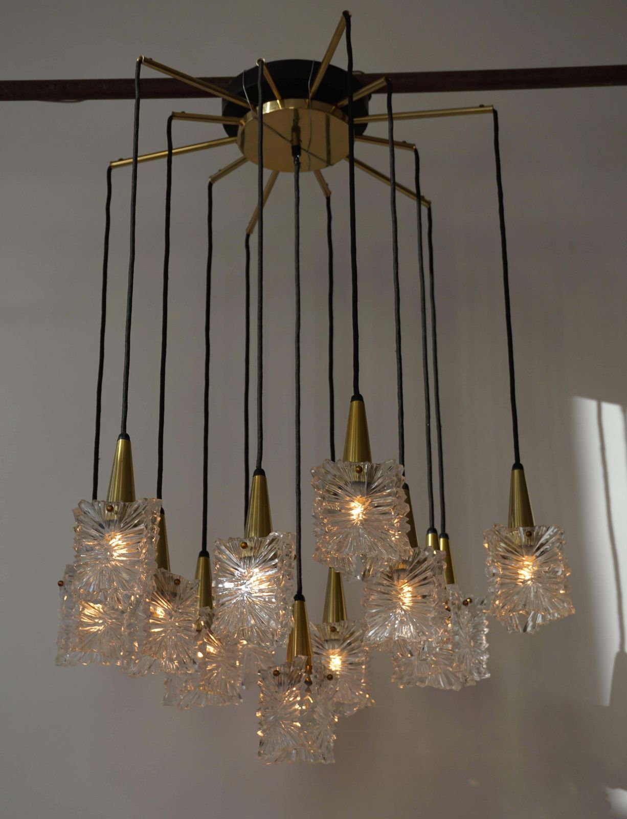 Chandelier In Glass And Brass By Raak photo buy