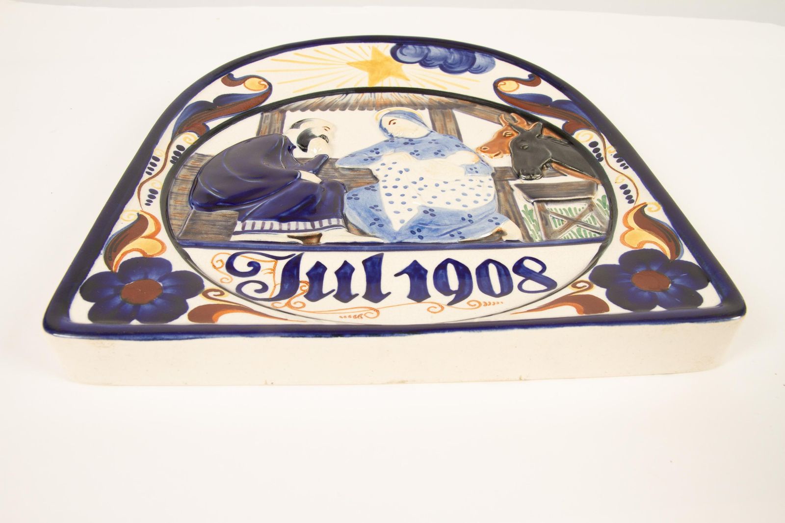 Antique Danish Christmas Porcelain Decorative Plate By Aluminia, 1908 photo furniture