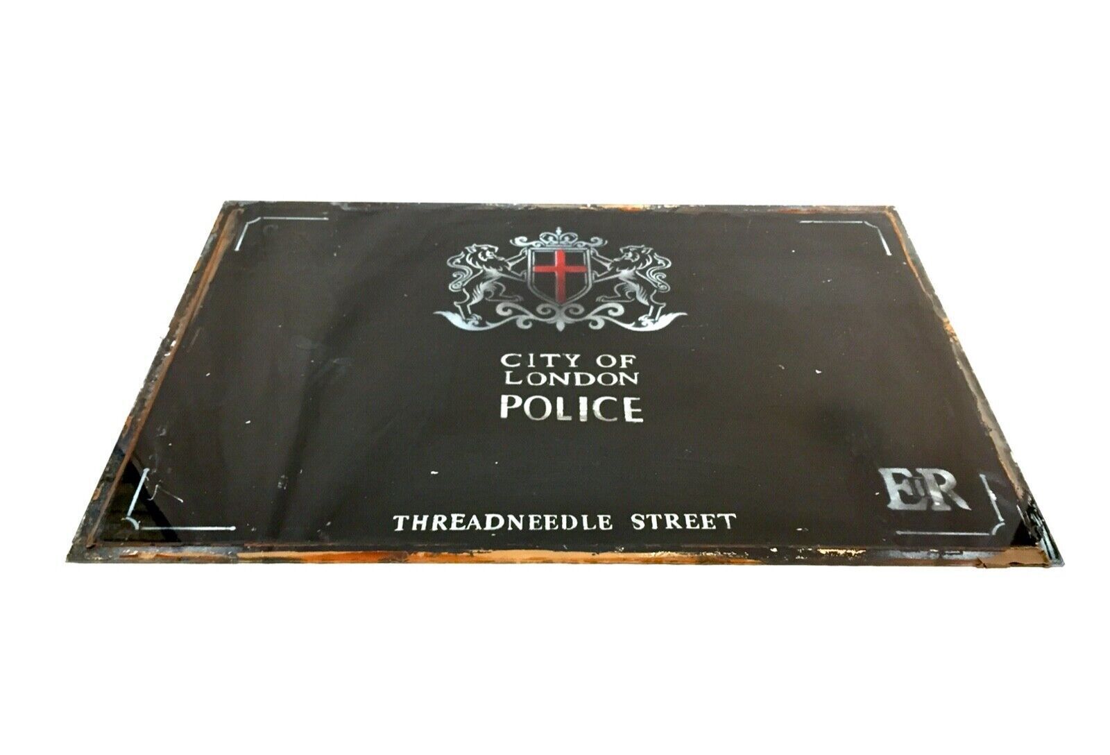 Vintage Glass Window Sign City Of London Police Threadneedle Street Glass photo Home Decor