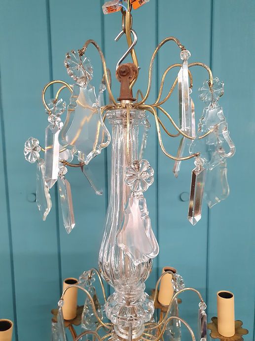 Early 20th Century French Chandelier With Eight Arms. 19" photo for sale