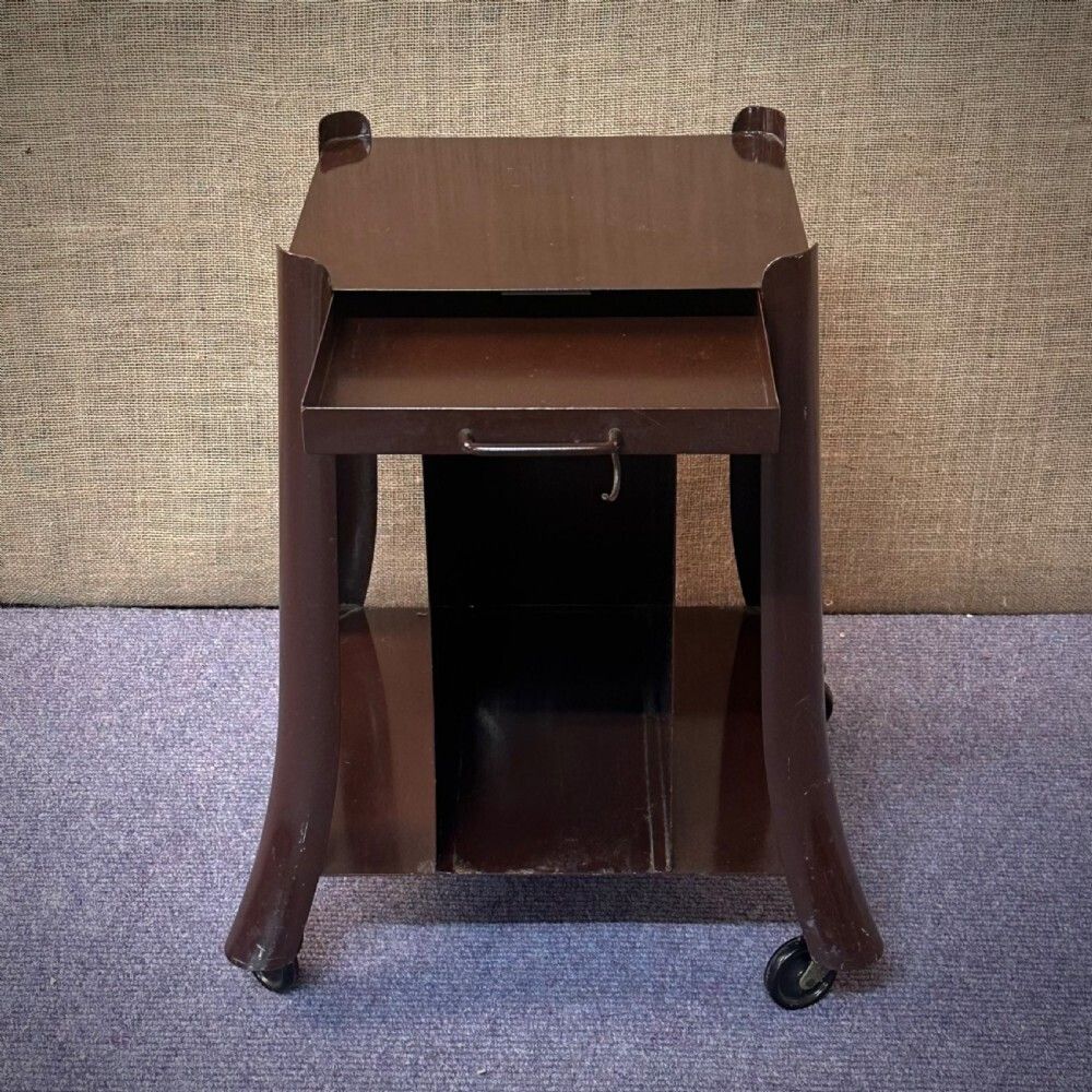 Vintage Metal Utility Telephone Table On Original Castors photo Furniture