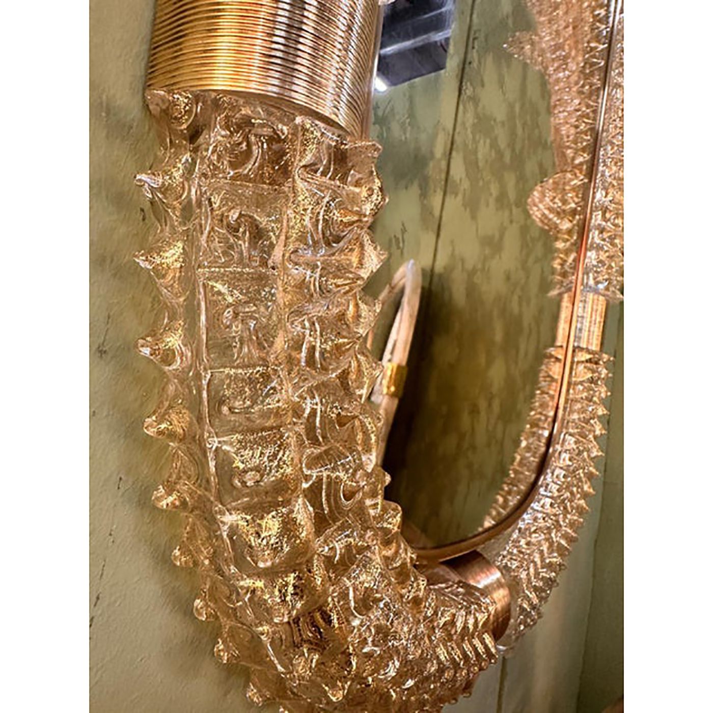 "Rostrato" Murano Style Glass Wall Mirror In Barovier Style photo buy