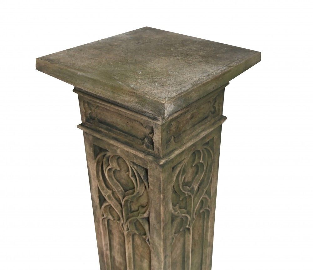 English Gothic Pedestal Column Garden Stone Table photo 745.0