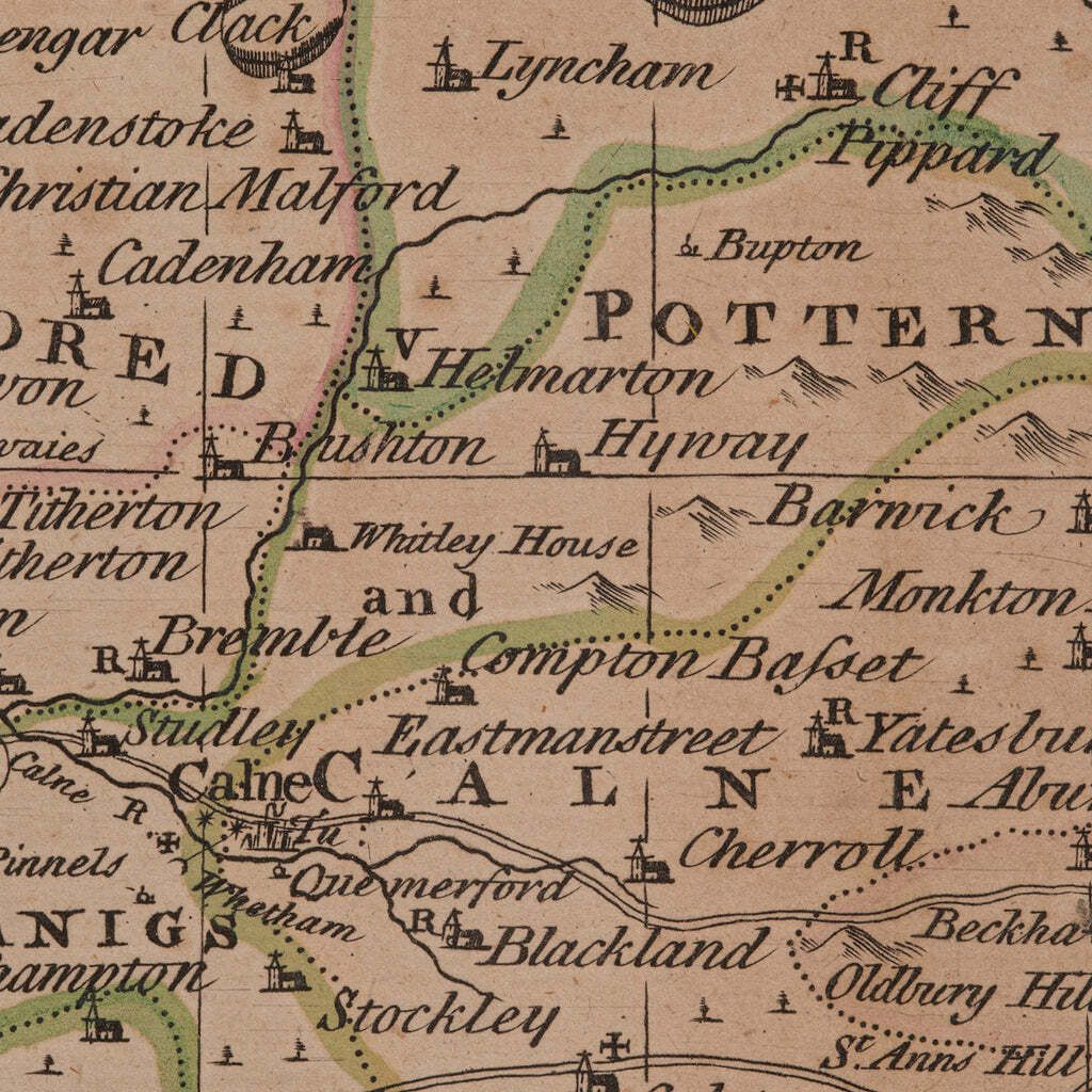 photo furniture Large Antique Wiltshire Map, County Cartography, Framed, English, 18th Century