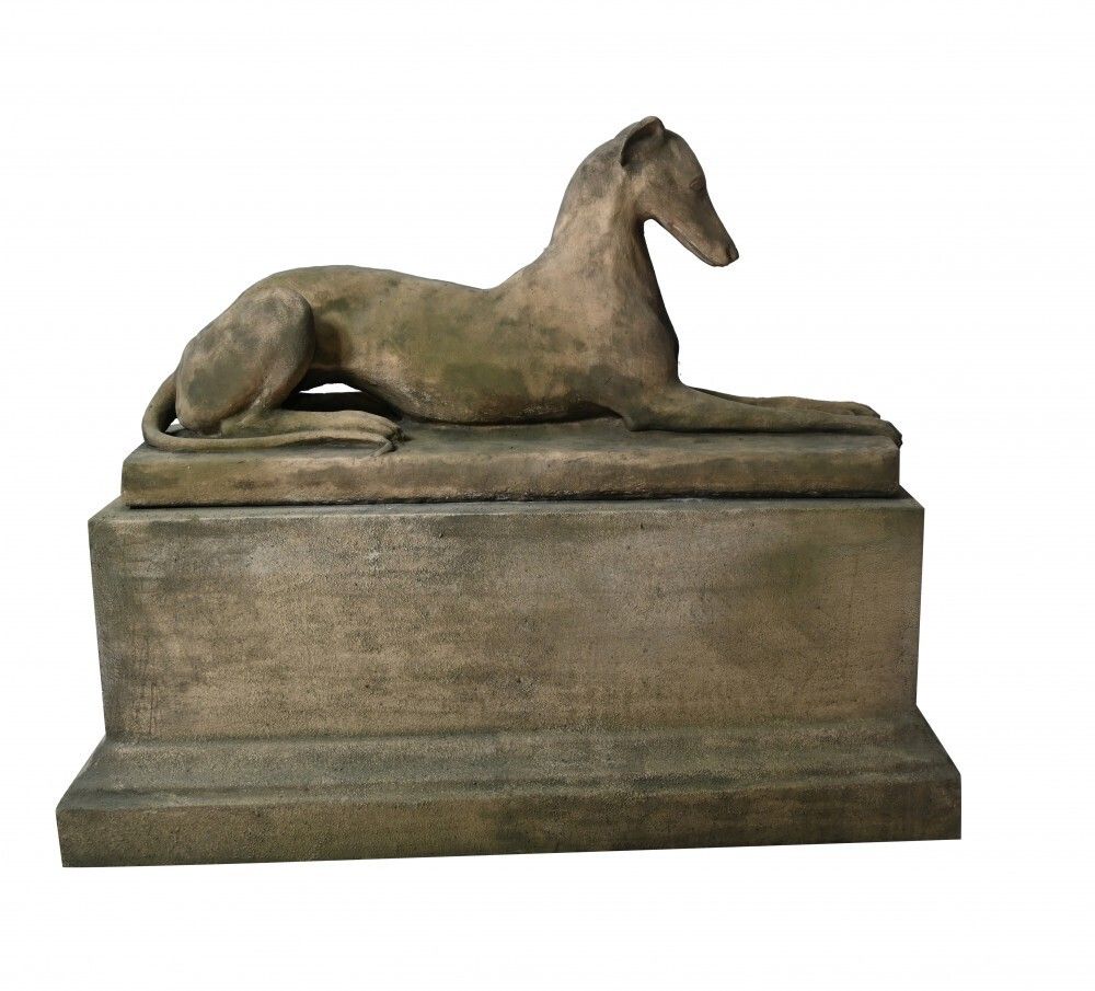 photo furniture Pair Stone Garden Dogs Austin And Seeley Greyhound Whippet