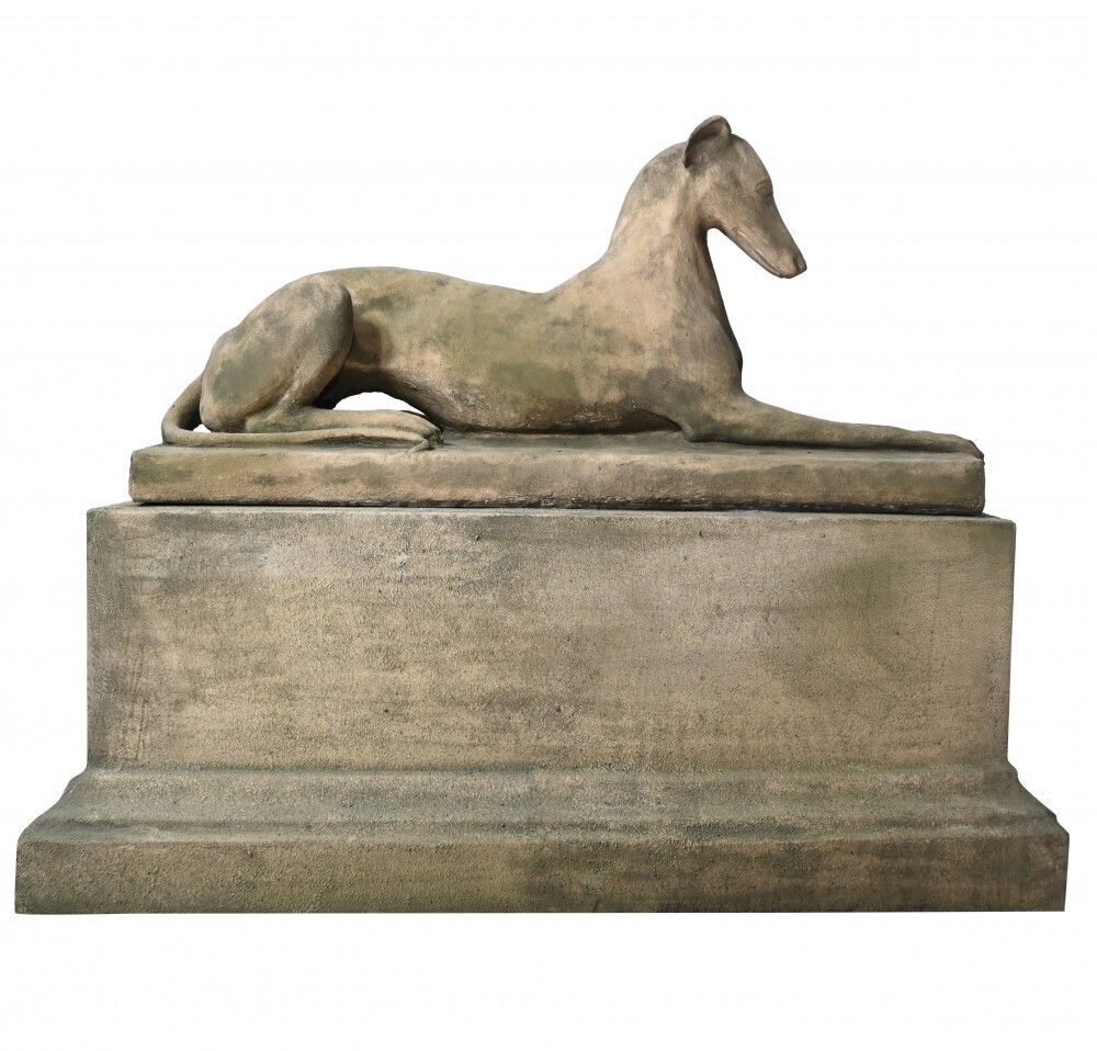 photo for sale Pair Stone Garden Dogs Austin And Seeley Greyhound Whippet
