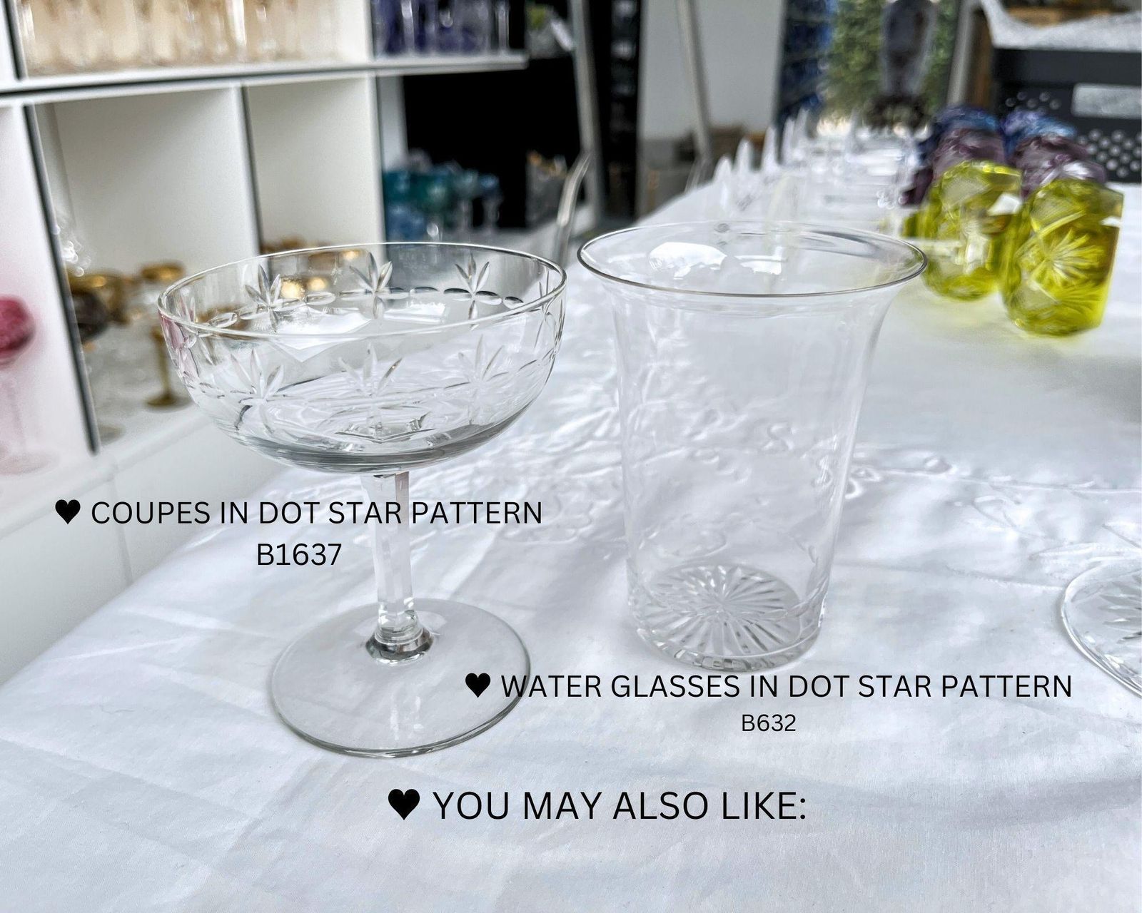 Antique Champagne Coupes | 6pcs | French Dots Decorations photo vintage