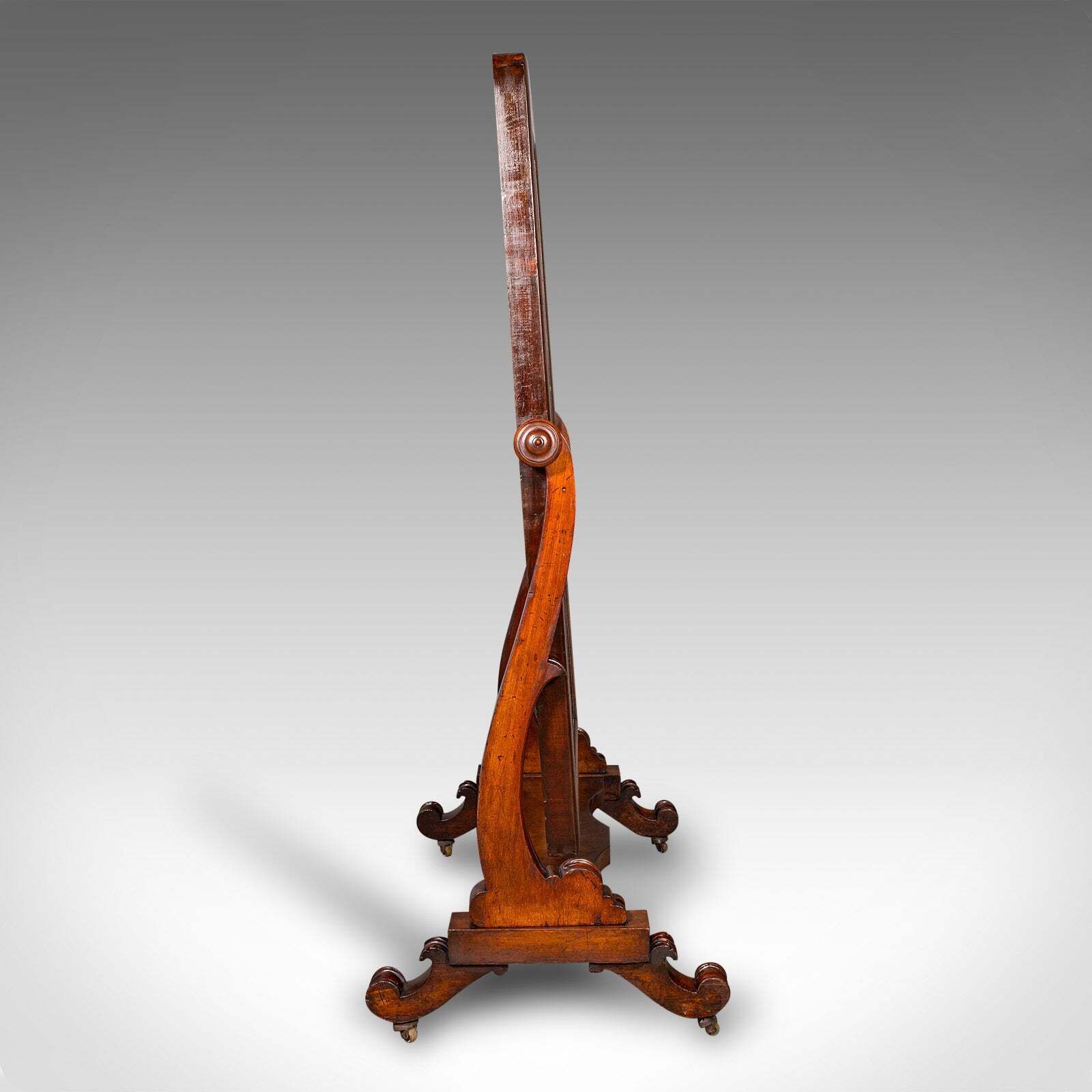 Tall Antique Gentleman’s Outfitters Dressing Mirror, Cheval, Victorian, C.1840 photo for sale