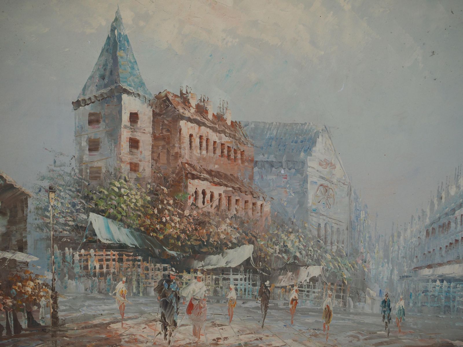 Afternoon In The City   Oil On Canvas With Frame photo Art