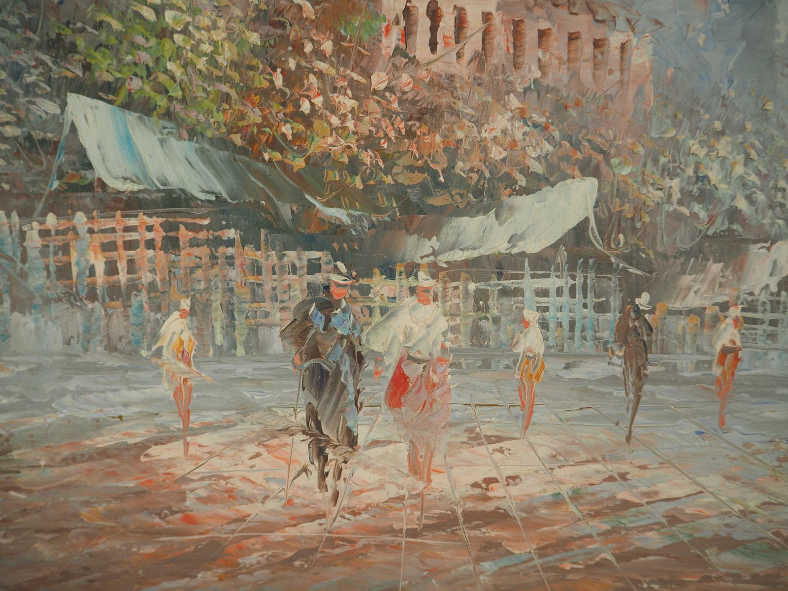 Afternoon In The City   Oil On Canvas With Frame photo vinterior
