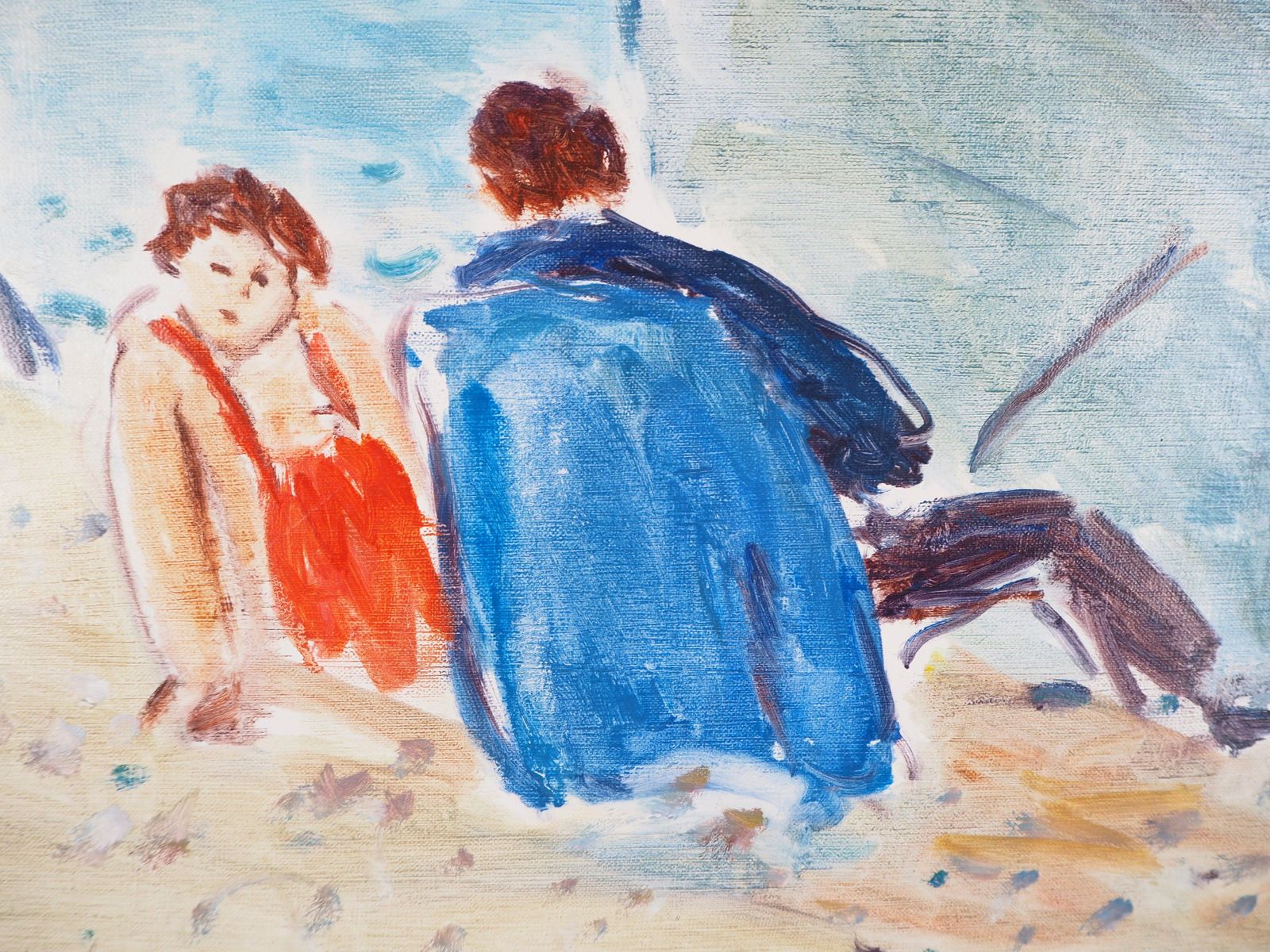 Jean Jacques Rene Normandy : Sunny Day In Dieppe   Original Oil On Canvas, Hansigned photo vinterior