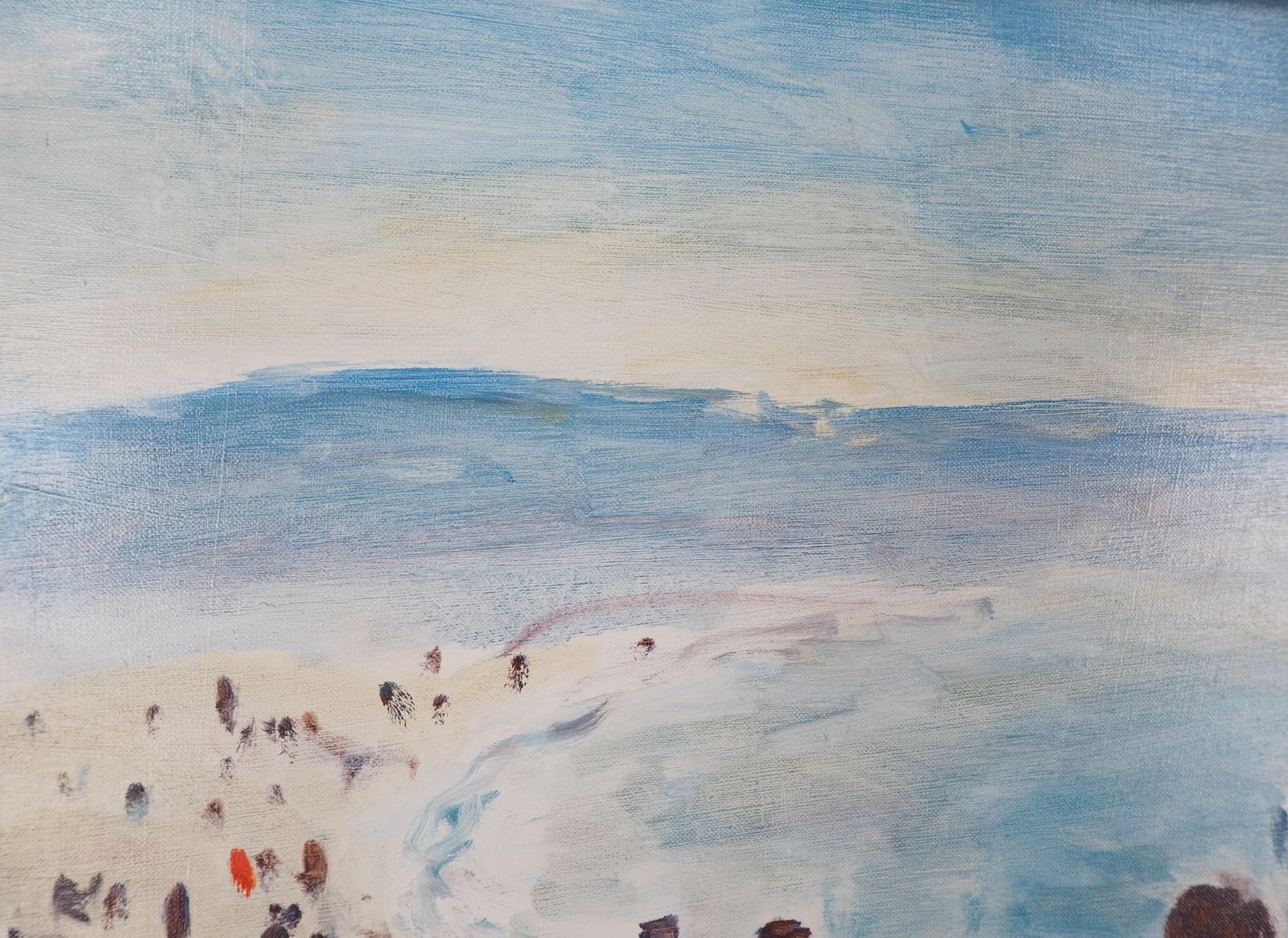 photo for sale Jean Jacques Rene Normandy : Sunny Day In Dieppe   Original Oil On Canvas, Hansigned