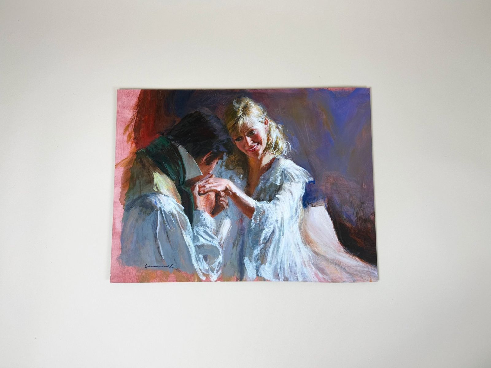 Fred Laurent Original 1970's Painting Signed   'Ghost Who Fell In Love' Part 7 photo furniture