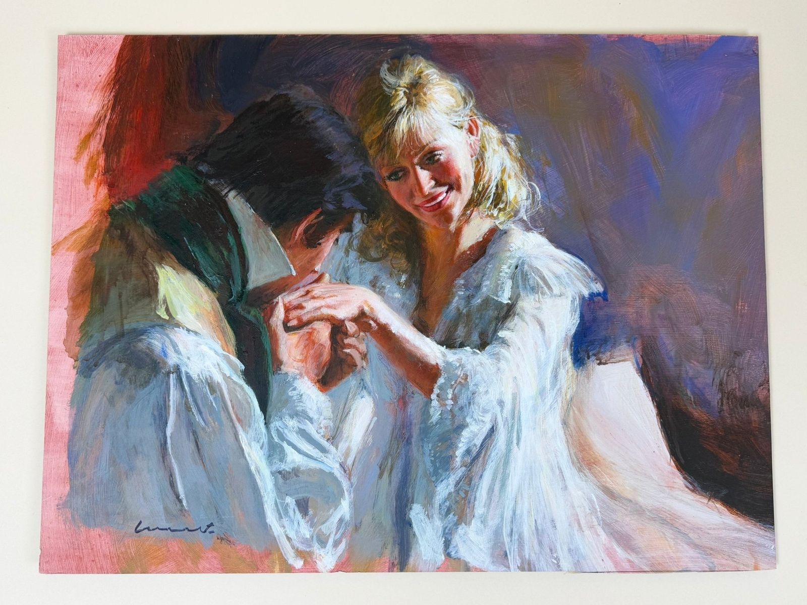 Fred Laurent Original 1970's Painting Signed   'Ghost Who Fell In Love' Part 7 photo for sale