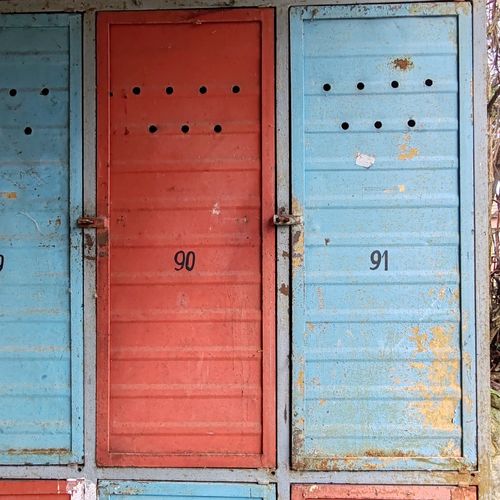 Rare 1940s Metal Factory Lockers – Handmade Industrial Storage, 6 Door, Storage photo for sale