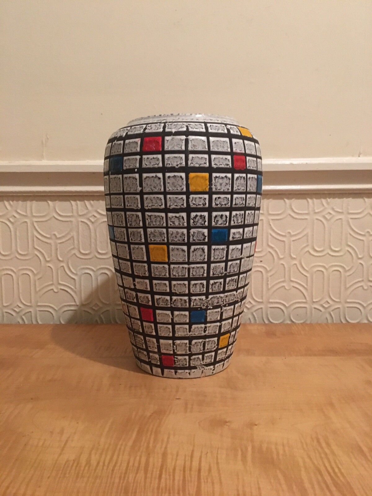 Large Mid Century Modernist Vase West German Studio Pottery 12”