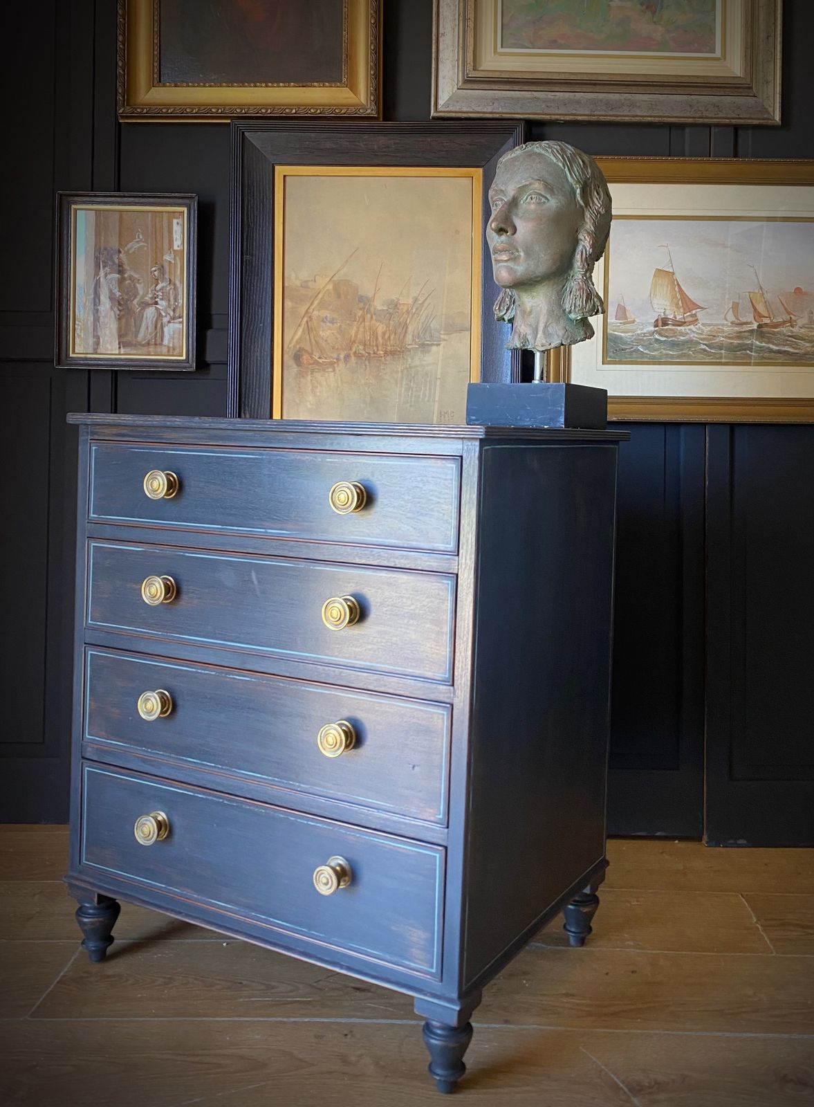 Petite Painted Mahogany Chest Of Drawers