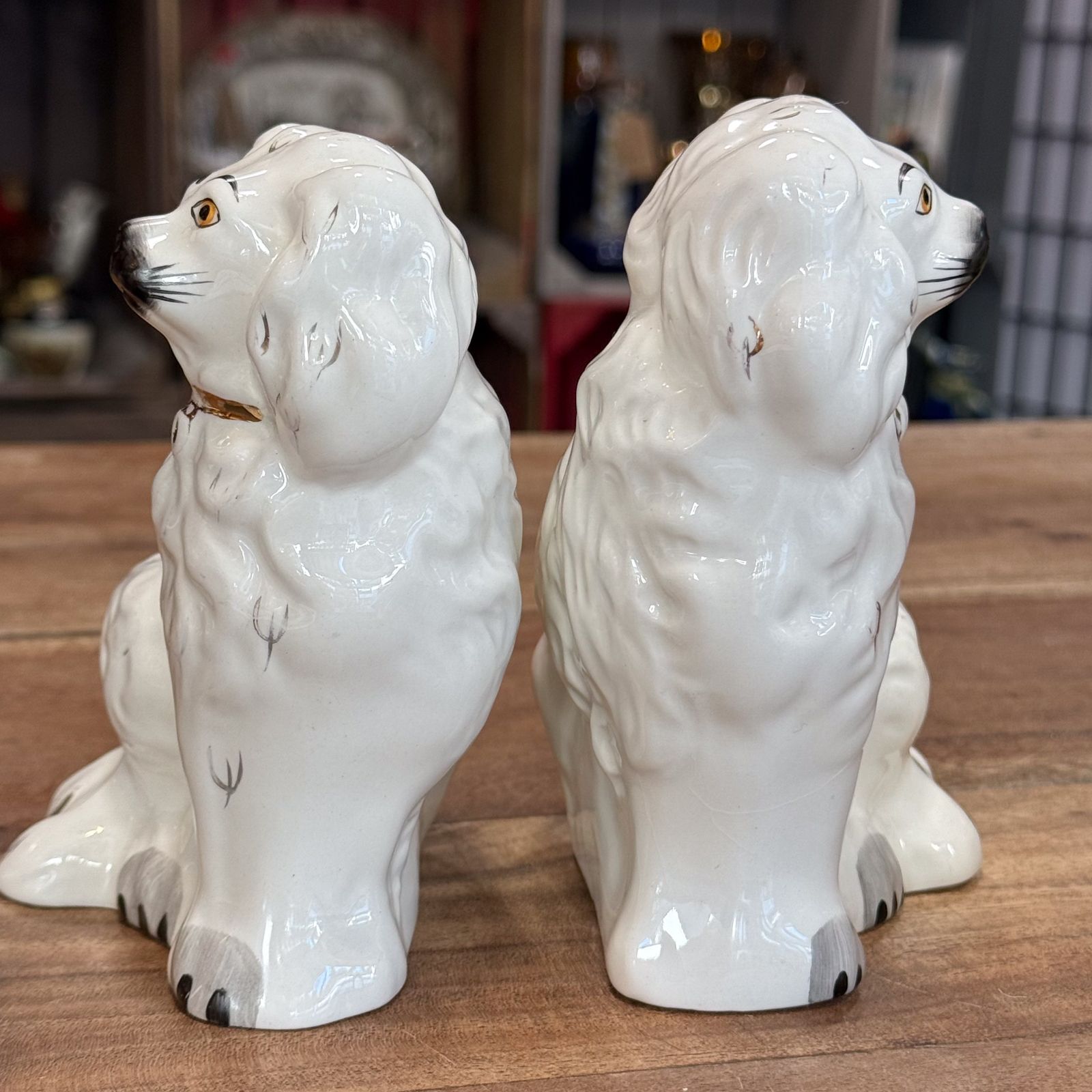 Superb Vintage Beswick 1378 6 White Porcelain Wally Dogs photo Art