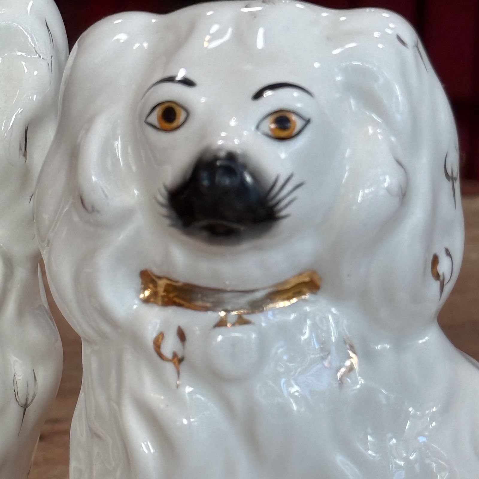 165.0 Superb Vintage Beswick 1378 6 White Porcelain Wally Dogs photo