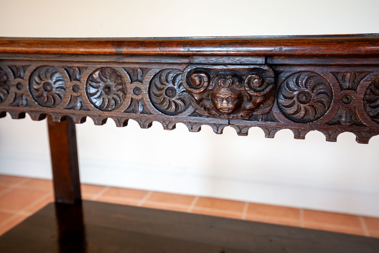 Jacobean Country Carved Oak Tiered Court Cupboard Server Buffet Display Stand Media Shel.F Unit County House 17th Century Fine Antique Farmhouse photo buy