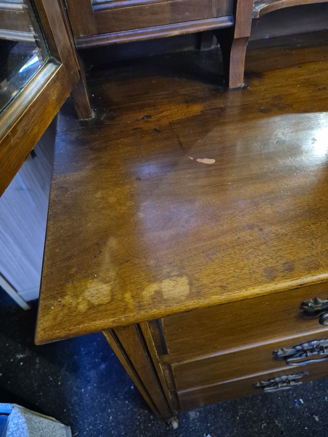 photo for sale Edwardian Satin Walnut Batwing Dressing Table / Chest Of Drawers & 7 Mirrors