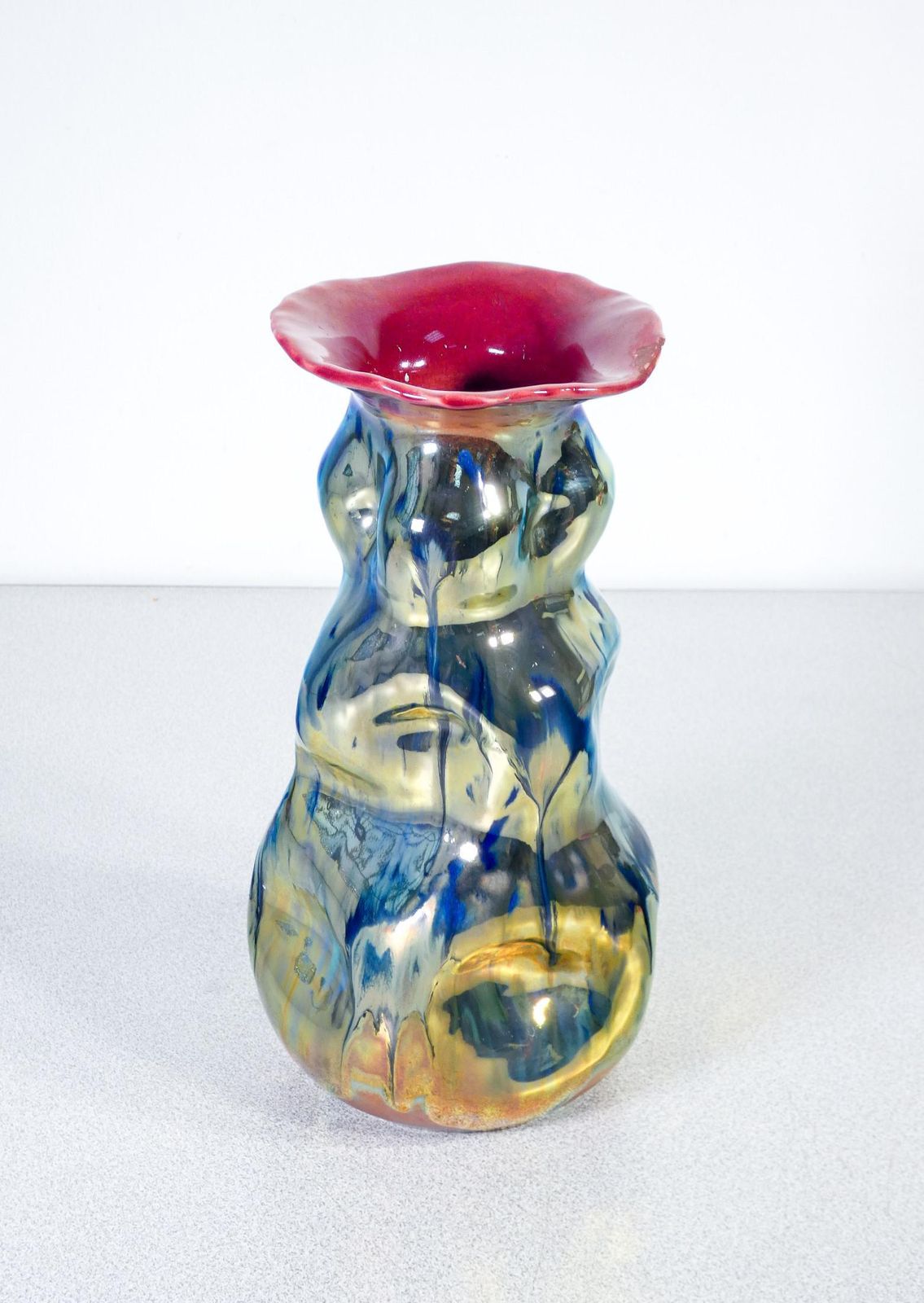 Cermica Vase Signed M.G.A. Decorated With Lustre. Albisola Italy, First 1900 photo for sale