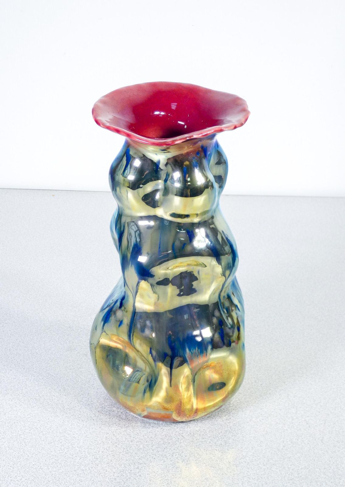 Cermica Vase Signed M.G.A. Decorated With Lustre. Albisola Italy, First 1900 photo Home Decor