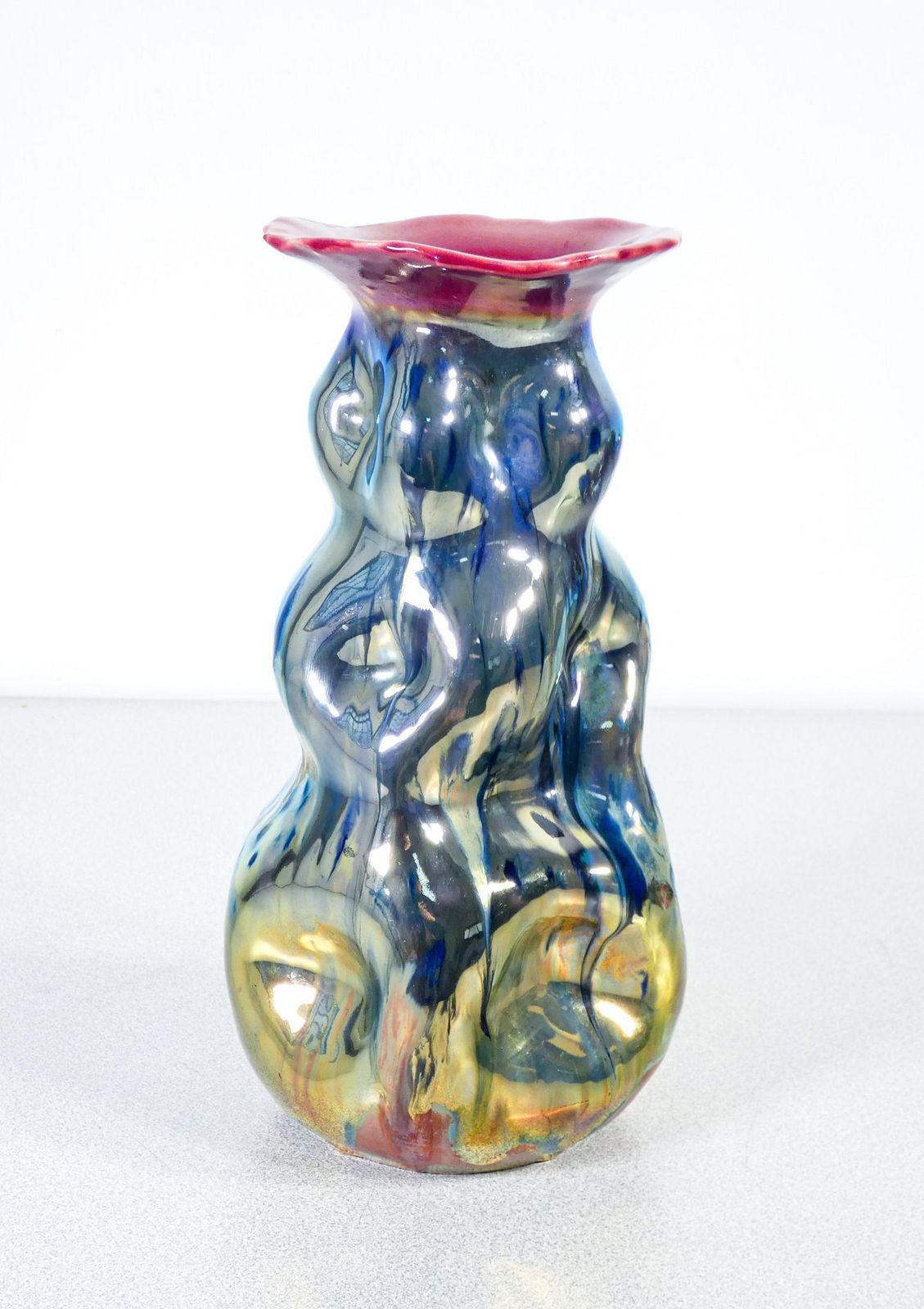 Cermica Vase Signed M.G.A. Decorated With Lustre. Albisola Italy, First 1900 photo buy