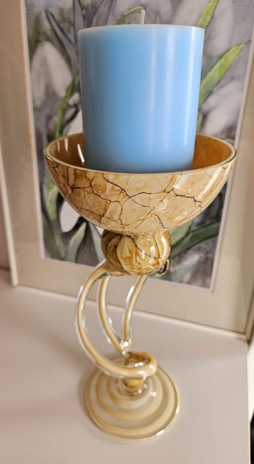 1960's Polish Glass Art 'Jellyfish' Candle Holder By Josefina Krosno photo buy