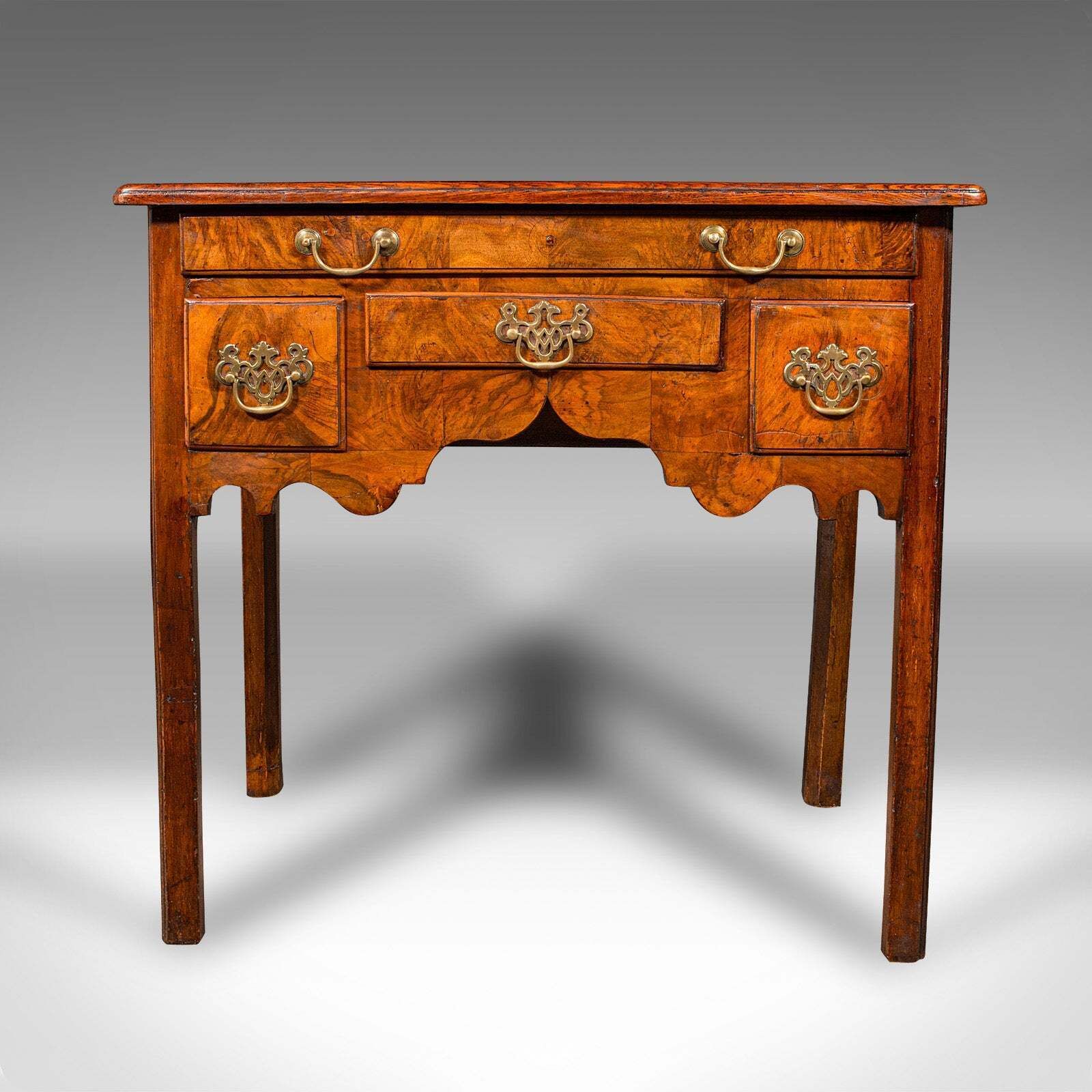 Antique Lowboy Table, Georgian, English, Burr Walnut, Oak, Hall, Side, C.1780 photo for sale