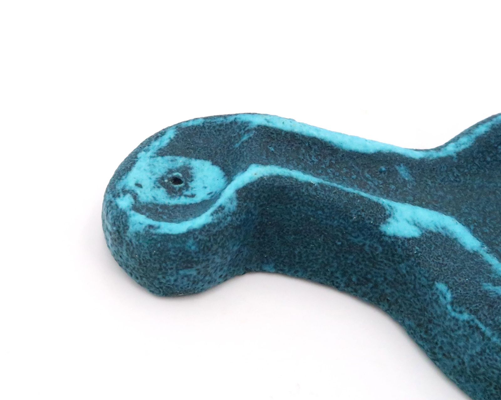French Ceramic Free Form Blue Ashtray Or Ring Dish By Accolay, France, 1960s / Modern, Modernist photo vinterior