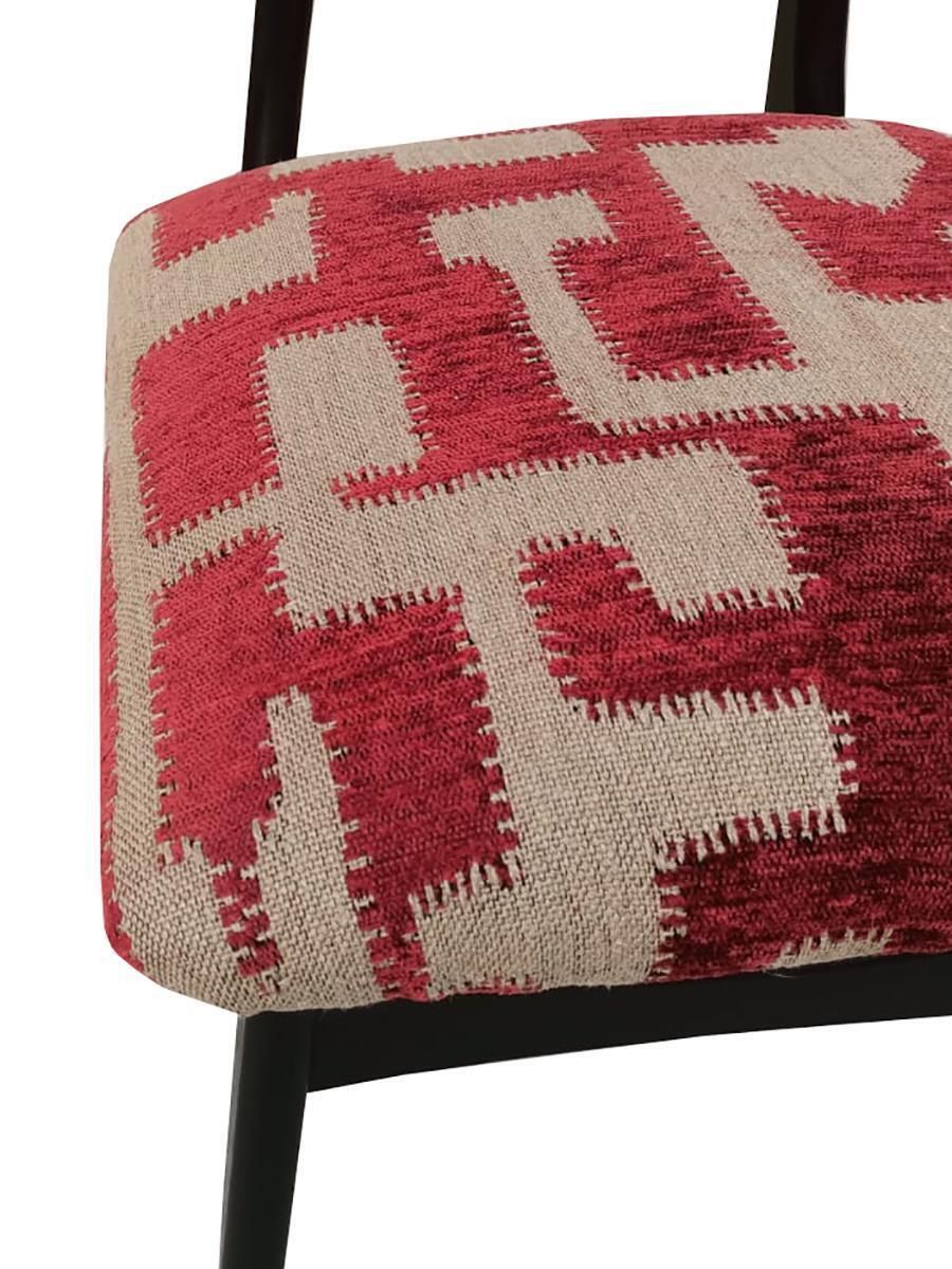Mid Century Butterfly Chair, Beige Red Jacquard, Black Wood, Europe, 1960s photo Furniture