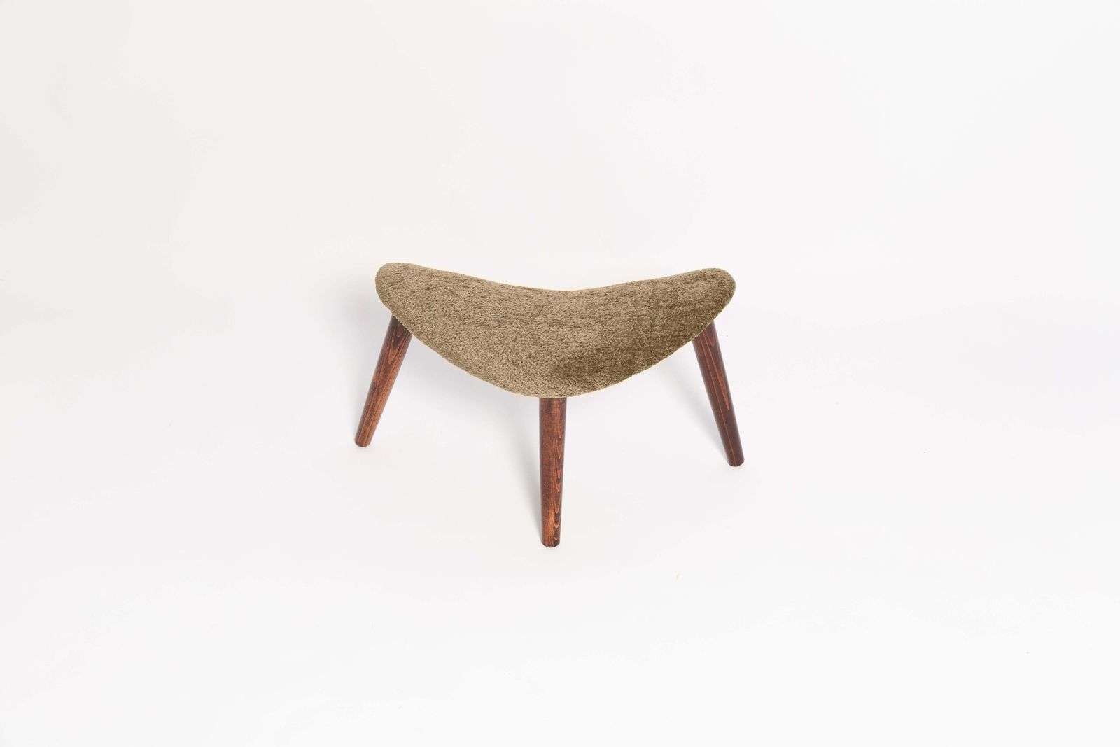Mini Heart Stool, Olive Green Velvet, Dark Wood, Europe photo Furniture