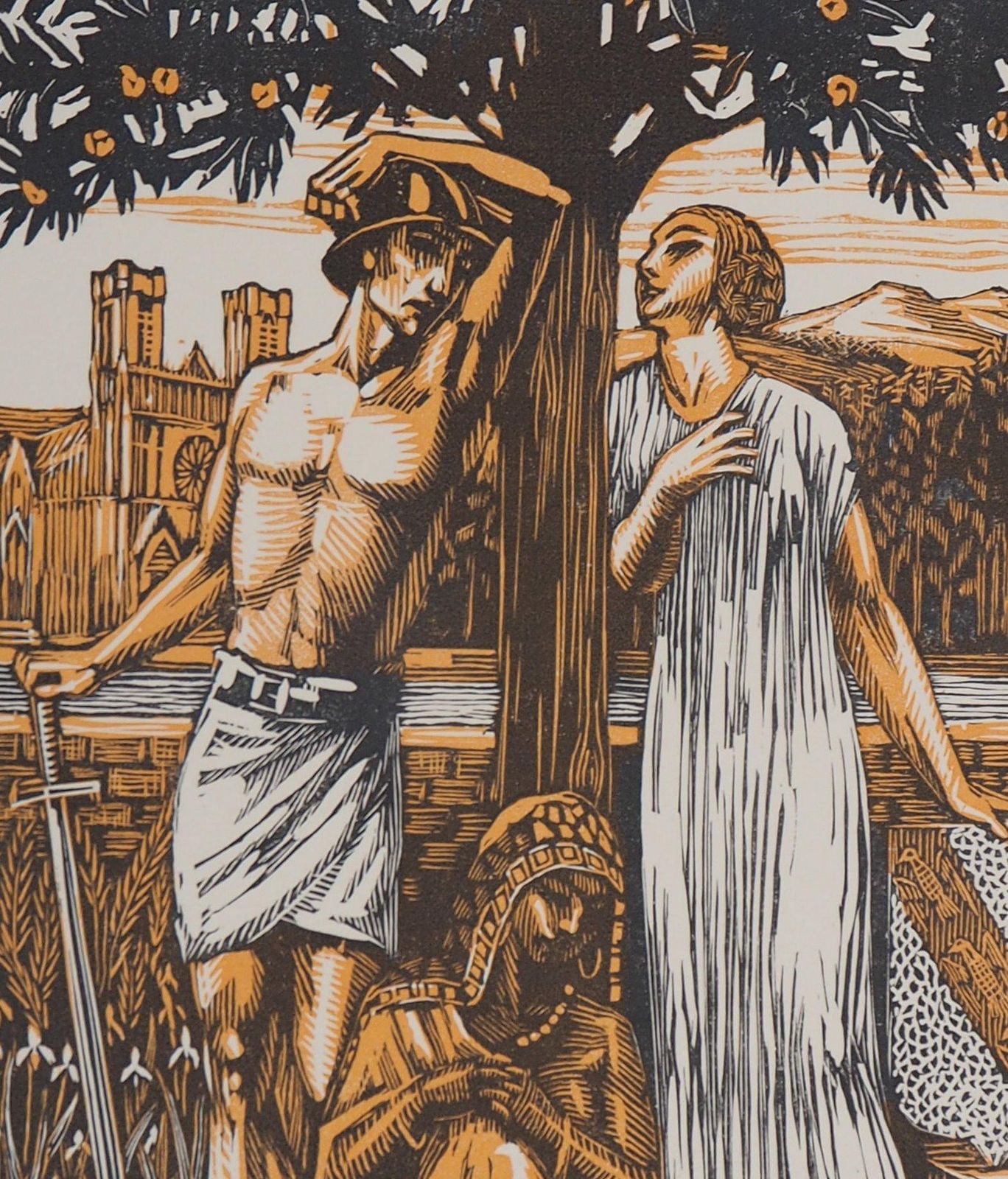 Raphaël Drouartopera  : A Garden On The Orontes   Original Wooodcut, Handsigned1924 photo Art