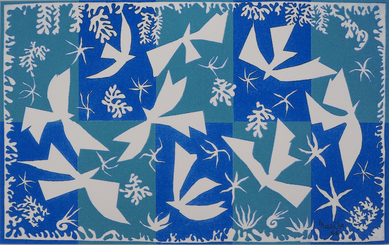 (After) Henri Matissepolynesia : Doves In The Sky   Screen Print (French President Greeting Card)2000