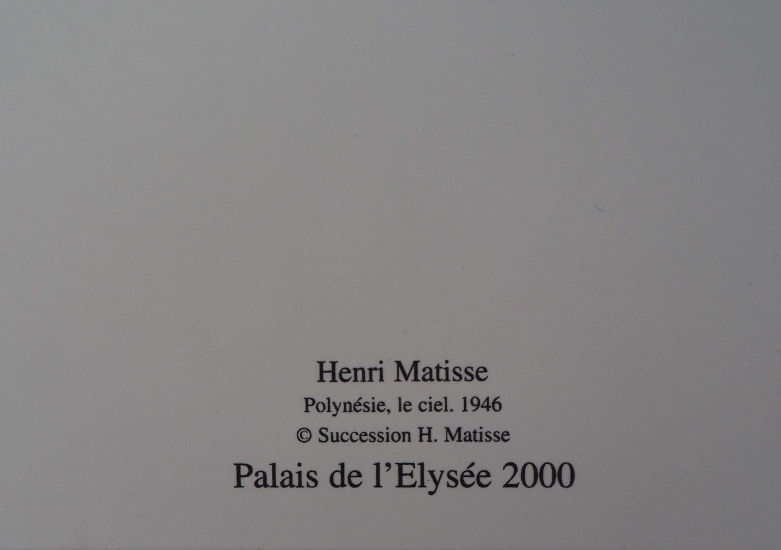 (After) Henri Matissepolynesia : Doves In The Sky   Screen Print (French President Greeting Card)2000 photo Art