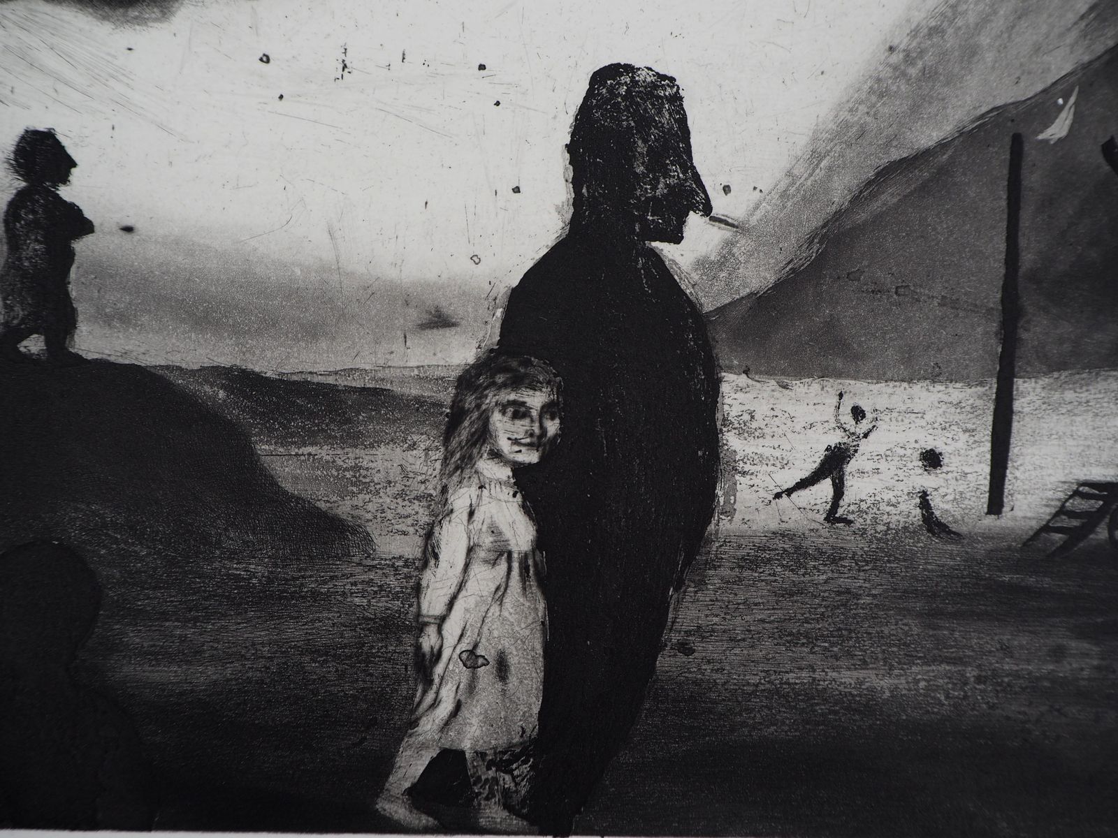 Richard Daviesyoung Girl At The Funfair   Original Handsigned Etching   Limited 30 Copies1983 photo 512.0