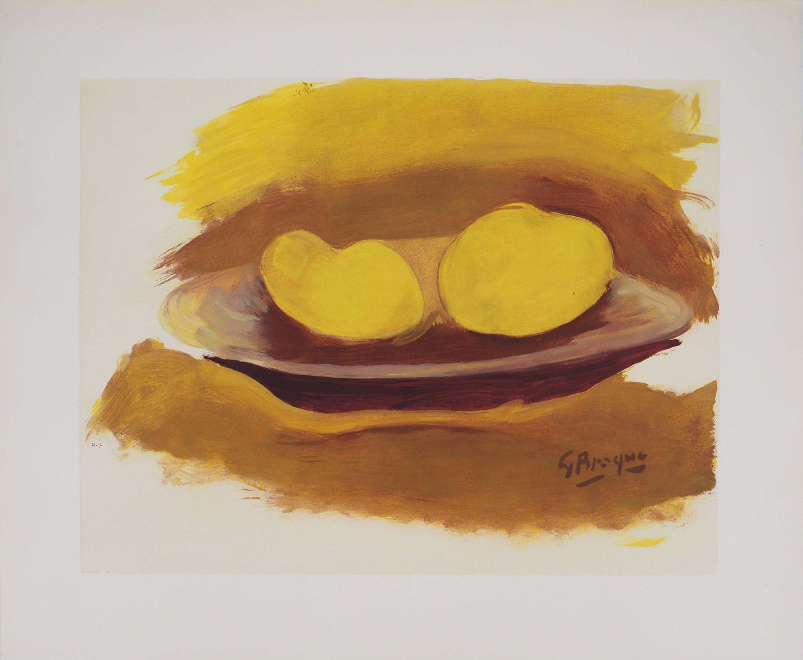 Georges Braquetribute To Cezanne : The Apples   Lithograph
