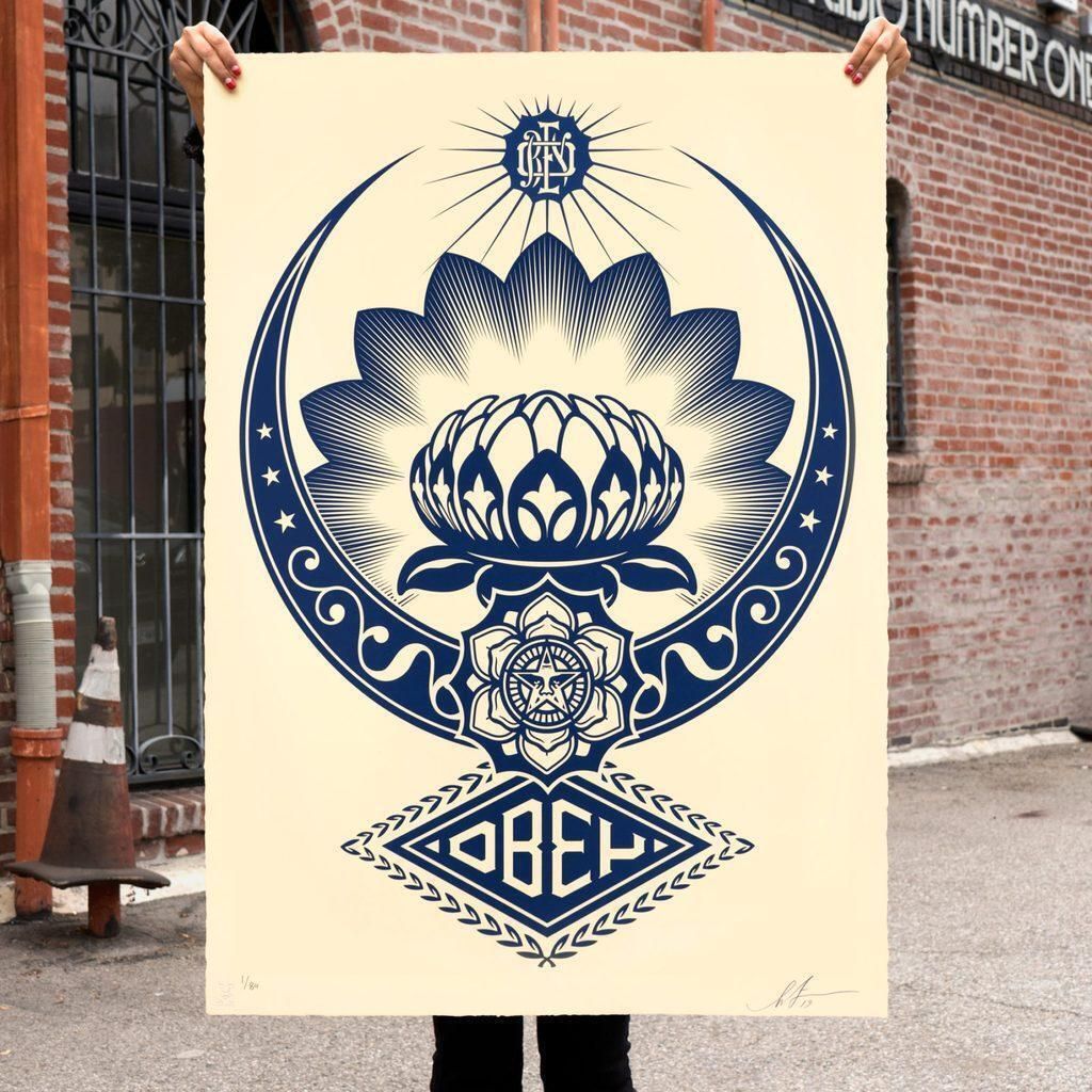 Shepard Faireyharmony : The Lotus Flower   Tall Original Screenprint Signed & Numbered /89 photo Art