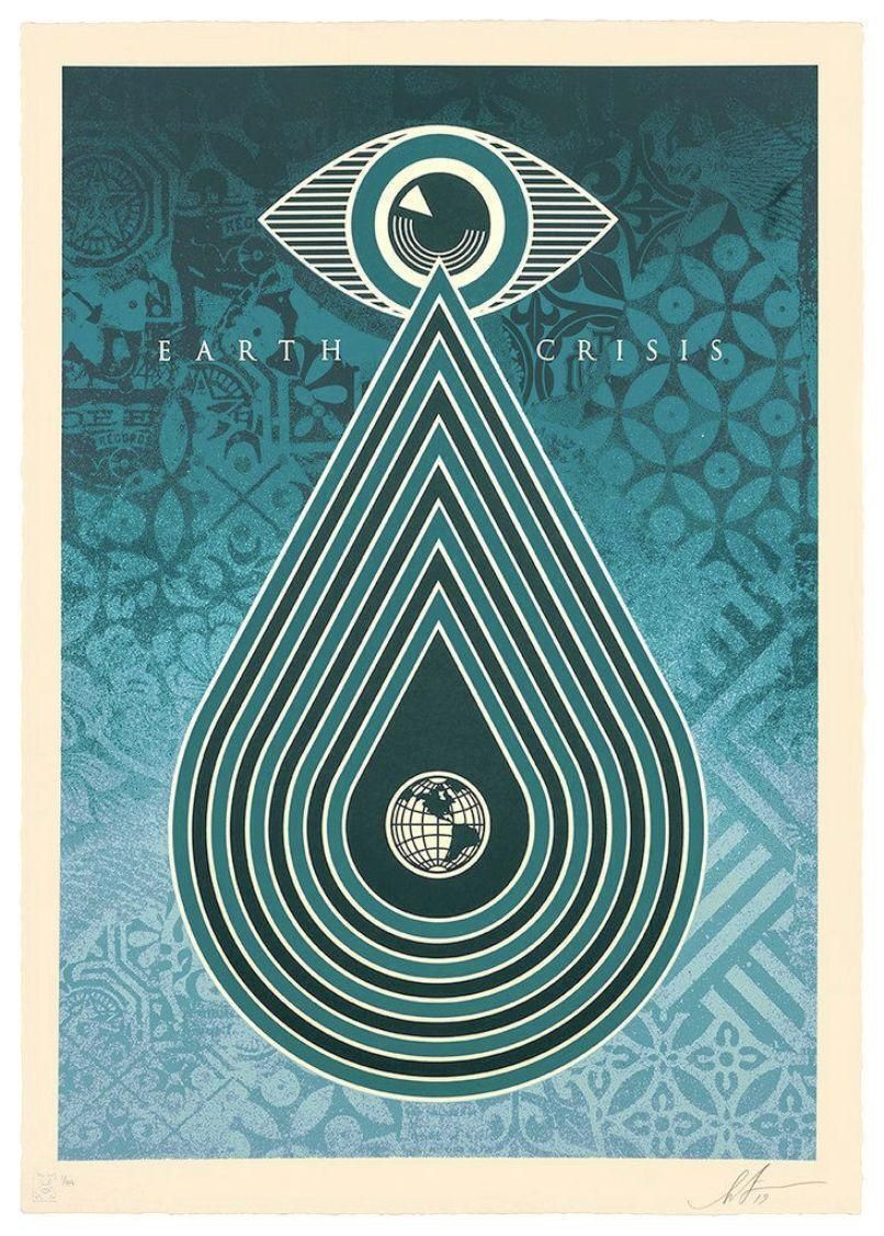 Shepard Faireyecology : Protect The Planet (Earth Crisis)   Tall Screenprint Signed & Numbered