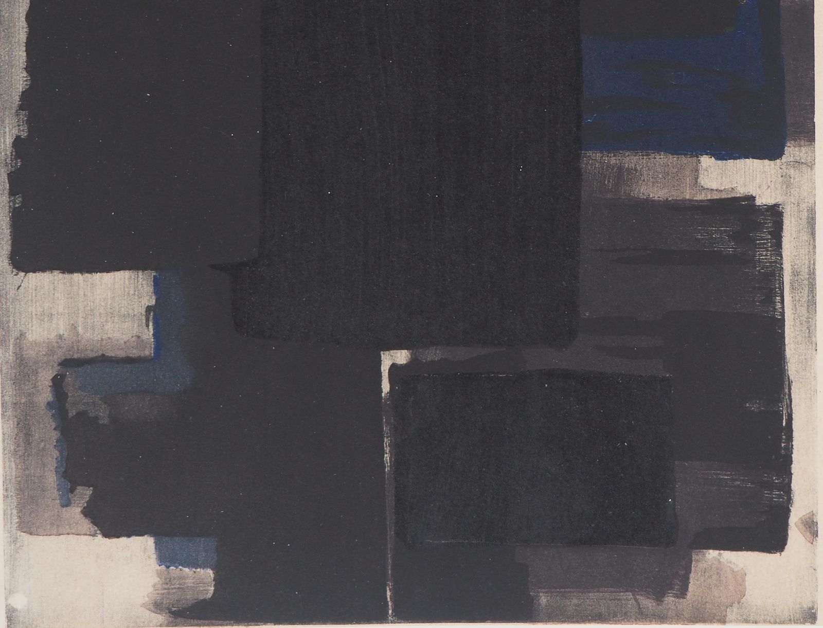 Pierre Soulagescomposition In  Black And Blue   Lithograph And Stencil, 19561956 photo Art