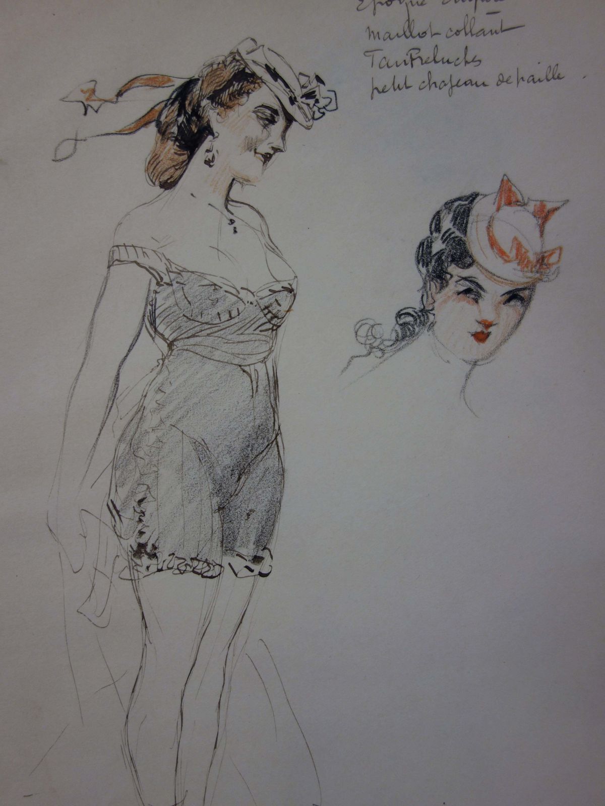 Georges Conradstudy Of Woman In Bathing Suit   Ink Drawing   Circa 1916 photo furniture